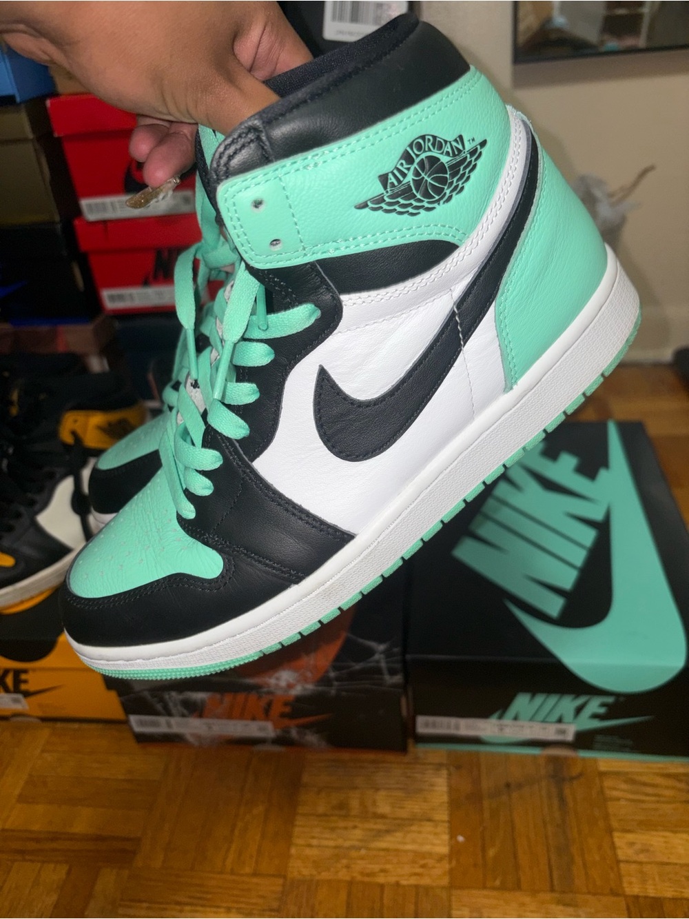 Air Jordan 1 High Top Sneakers - Teal, Black, White